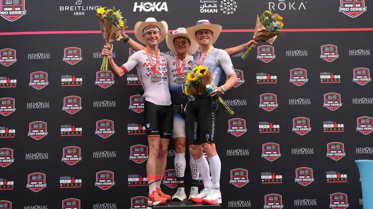 podio ironman texas 2026 kristian blummenfelt casper stornes marten van riel